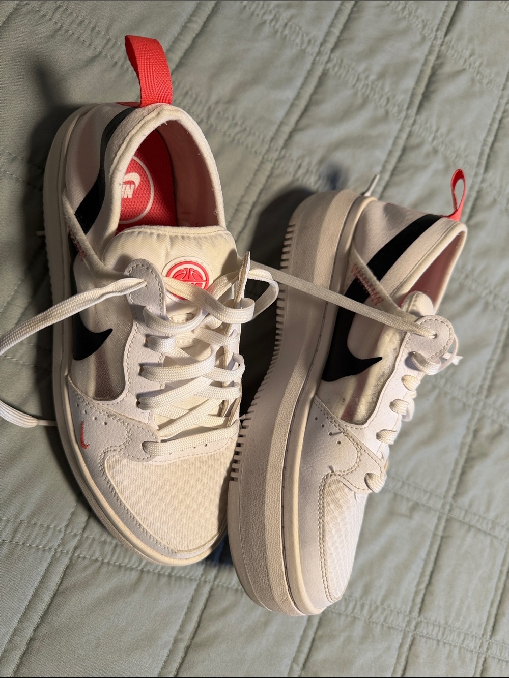 Nike Women's White Black Coral Accent Athletic Sneakers
